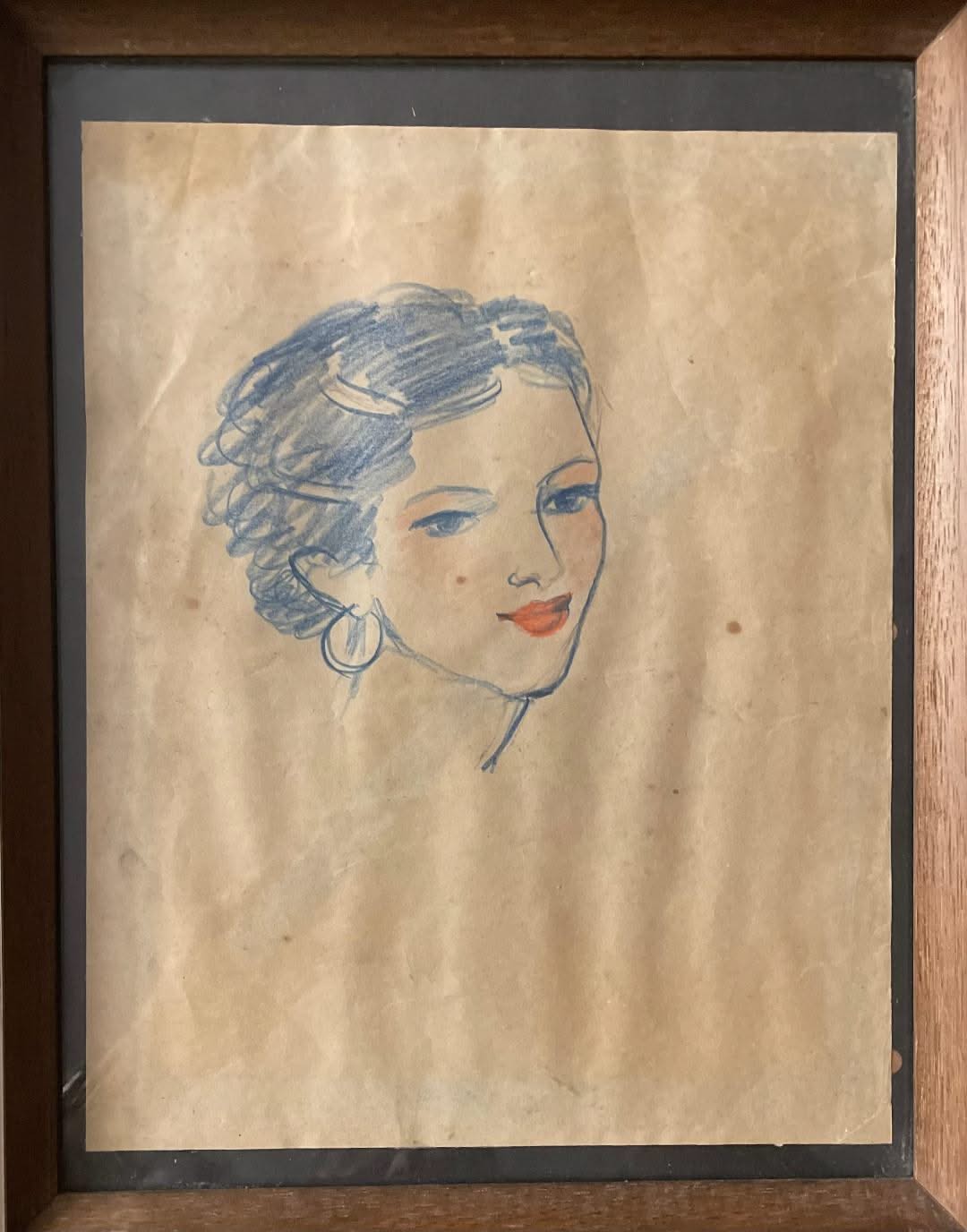 Xavier Amiama (1910-1969) 10"x7.78" UNTITLED Pencil & Ink on Paper Drawing Framed #46-3-96MFN
