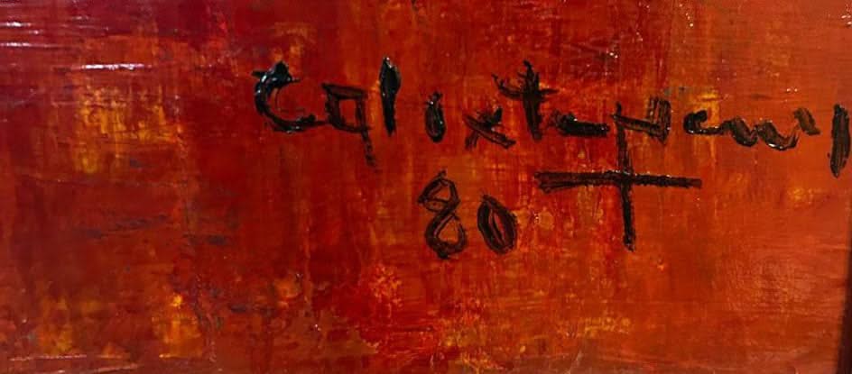 Calixte Henry (1933-2010) 12x16 Nature morte c1990 Acrylique sur toile #2M-1-95MFN