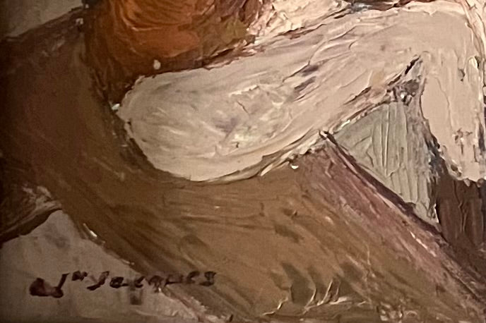 Carlo Jn-Jacques (1943-1990) 20"x24" Acrylique marin sur toile Peinture encadrée #1MA