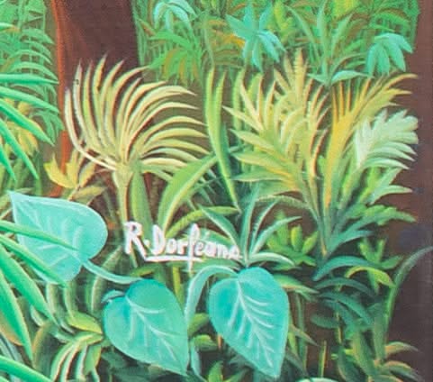 Raymond Dorleans (1947-2000) 47,25"x71,25" Paysage de champ 1980 Huile sur toile Peinture encadrée #31SS