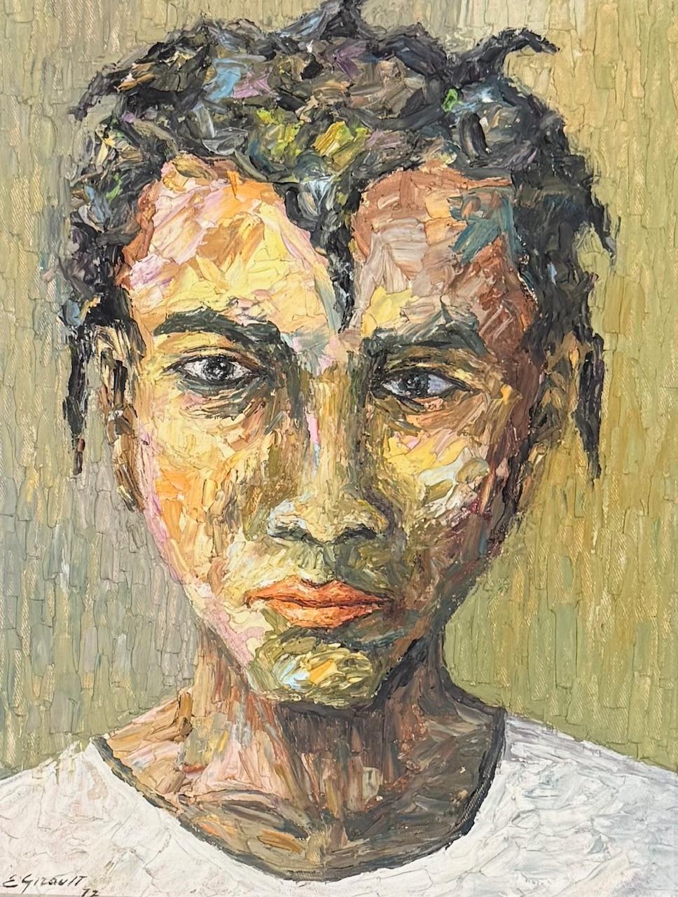 Eric Girault (Haitiano, n. 1937) "Chica desnuda" Óleo enmarcado sobre lienzo Pintura enmarcada 28"h X 22"w #1GSN-NY