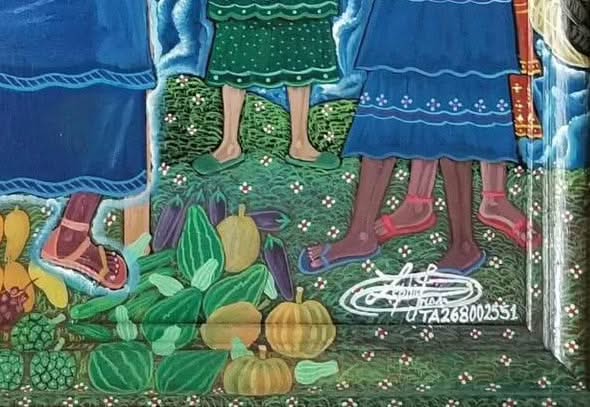 Frantz Zephirin 16"x16" Couzine Zaka (Cousin Zaka) Oil on Board Hand-Painted Board Painting #22JN-HA