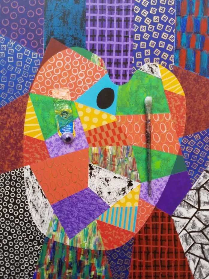 Fred Thomas 40 "x 30" Palette 2016 Techniques mixtes sur toile Peinture #6CFT