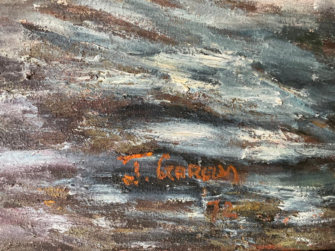 Jacquelin Garcon 24"X30" Ghetto 1975 Óleo sobre lienzo #2MFN