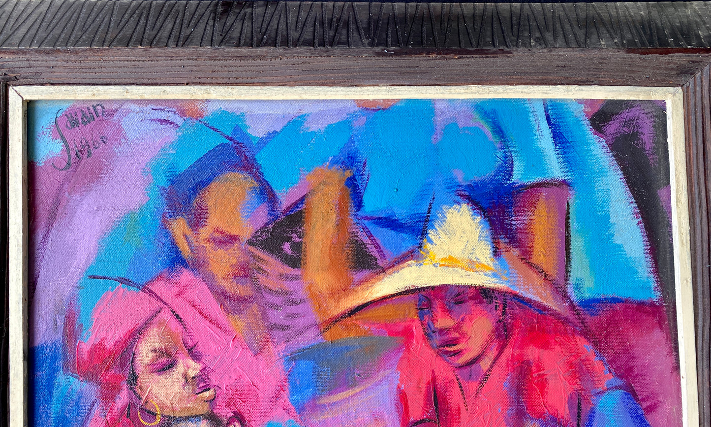 Petion Savain (1906-1973) 24"x20" Sellers & Child 1960 Oil on Canvas Framed #1VL