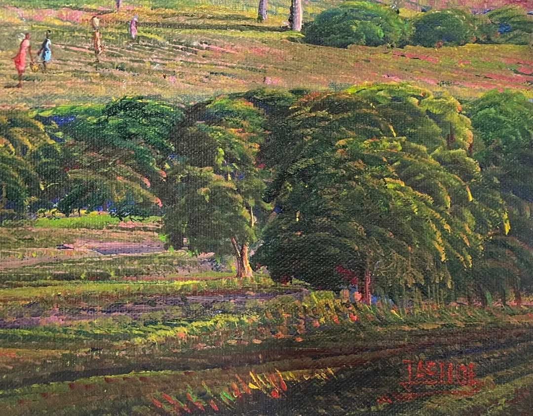 Jean Adrien Seide 16"x20" Landscape with Bay View 2023 Acrylic on Canvas Painting#31MFN