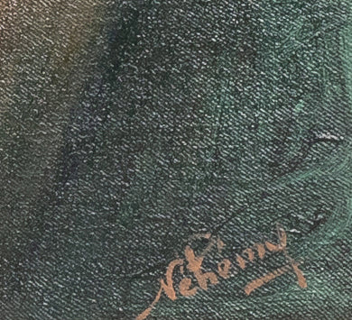 Néhémy Jean (1931-2007) 39 ¼" x 23 ¾" Serenade c1980 Oil on Canvas Framed painting #15SS