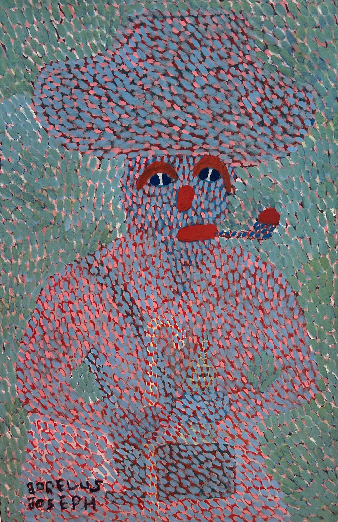 Jorelus Joseph (Haitian, 1947-2009) 30"x24" Papa Zaka Acrylic on Canvas Painting #1AK