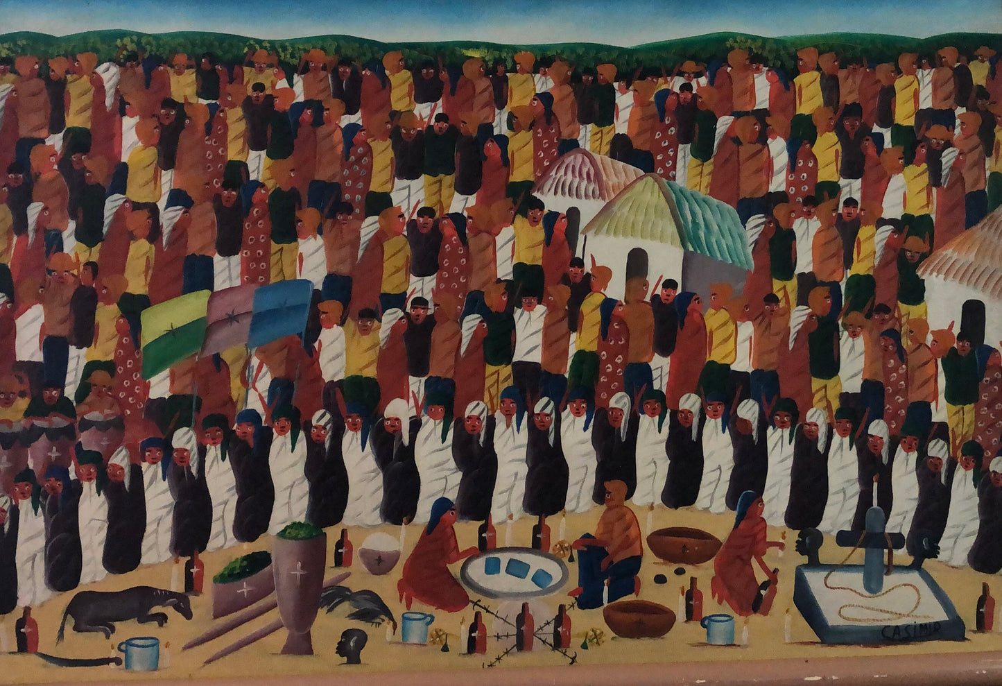 CASIMIR Laurent (1928-1990) 24"x20" Scène de marché c1980 Huile sur toile #1-2-95MFN