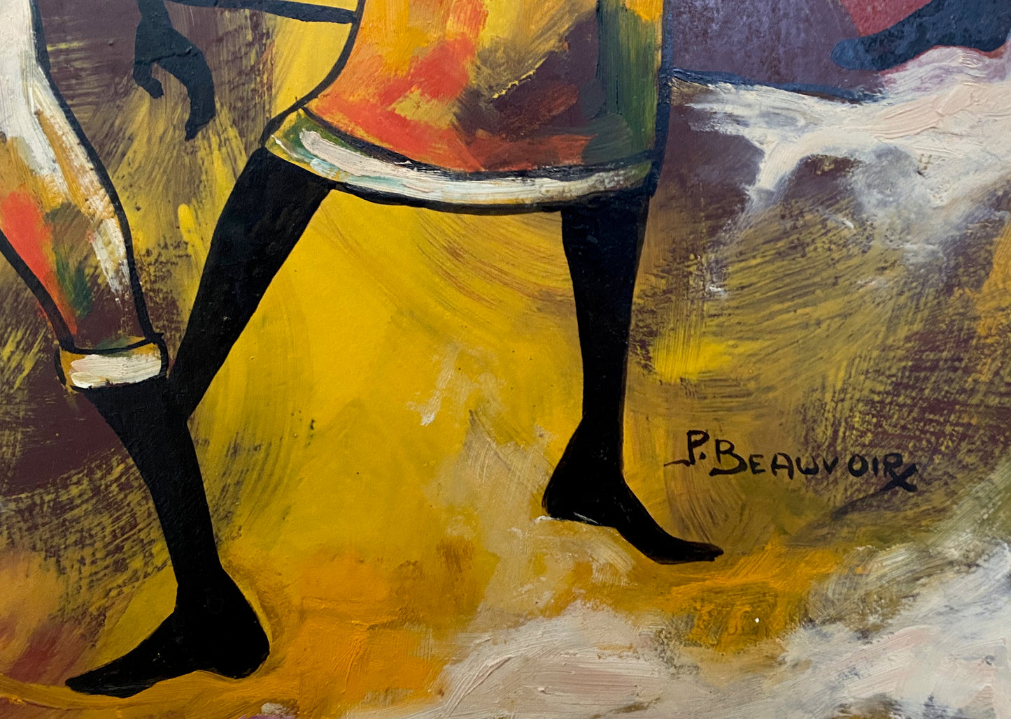 Paul Beauvoir (1932-1972) 30"x24" Casas Óleo sobre lienzo #1-2-95MIA