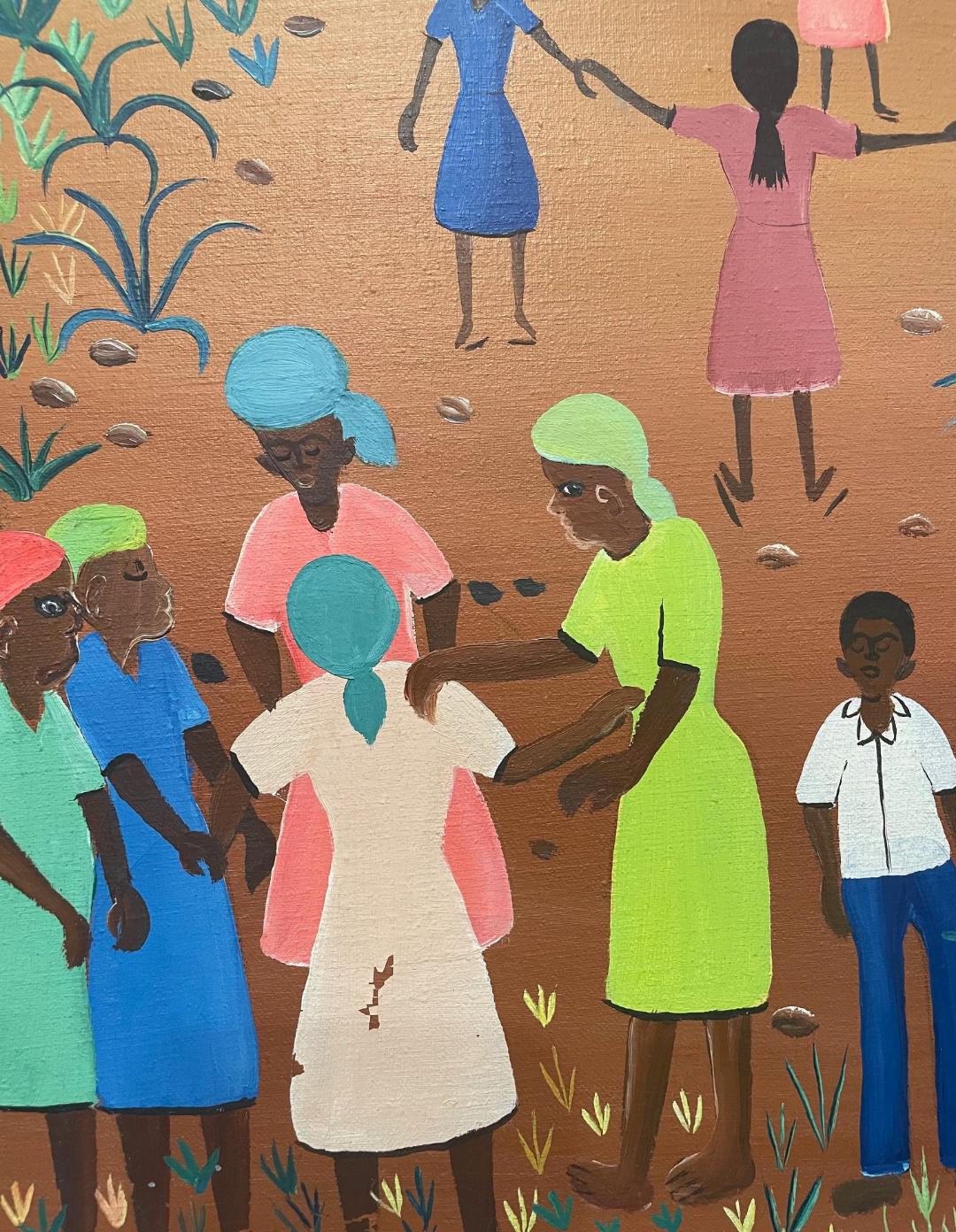 Damien Paul 24"x16" Vida diaria 1987 Óleo sobre lienzo#111MFN