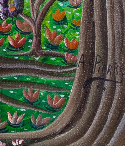 Andre Pierre (1914-2005) 20"x24" "St Jacque Ogoun Achadé" c1980 Oil on Canvas Framed Painting #23SS