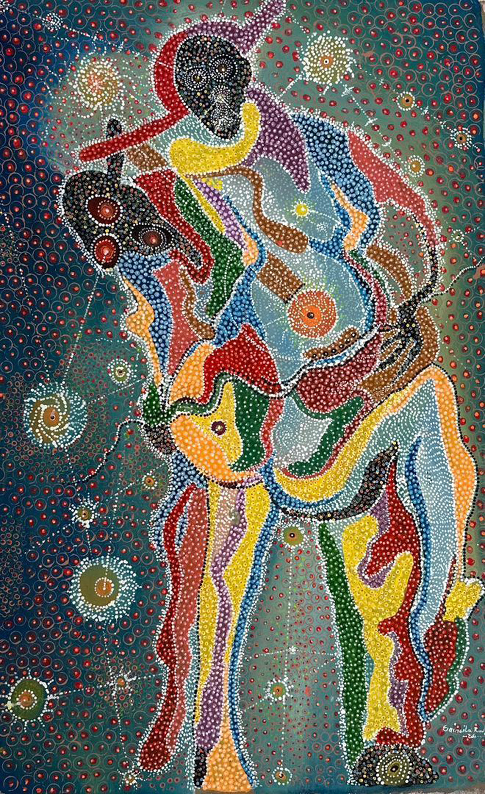 Roody Saincila 48"x30" "Doucena Reine" (Queen Doucena) 2024 Acrylic on Canvas Painting #7RS