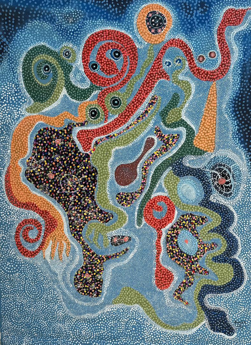 Roody Saincila 60"x40" "Rencontre" (Encounter) 2024 Acrylic on Canvas Painting #8RS