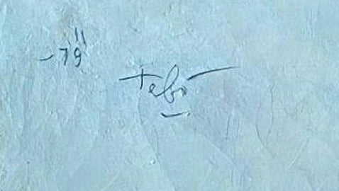 Sacha Thebaud- Tebo (1934-2004) 24"x20" Nude Figure by the Sea with Boat 1979 Encaustic on Canvas Unframed Painting #1JN-HA