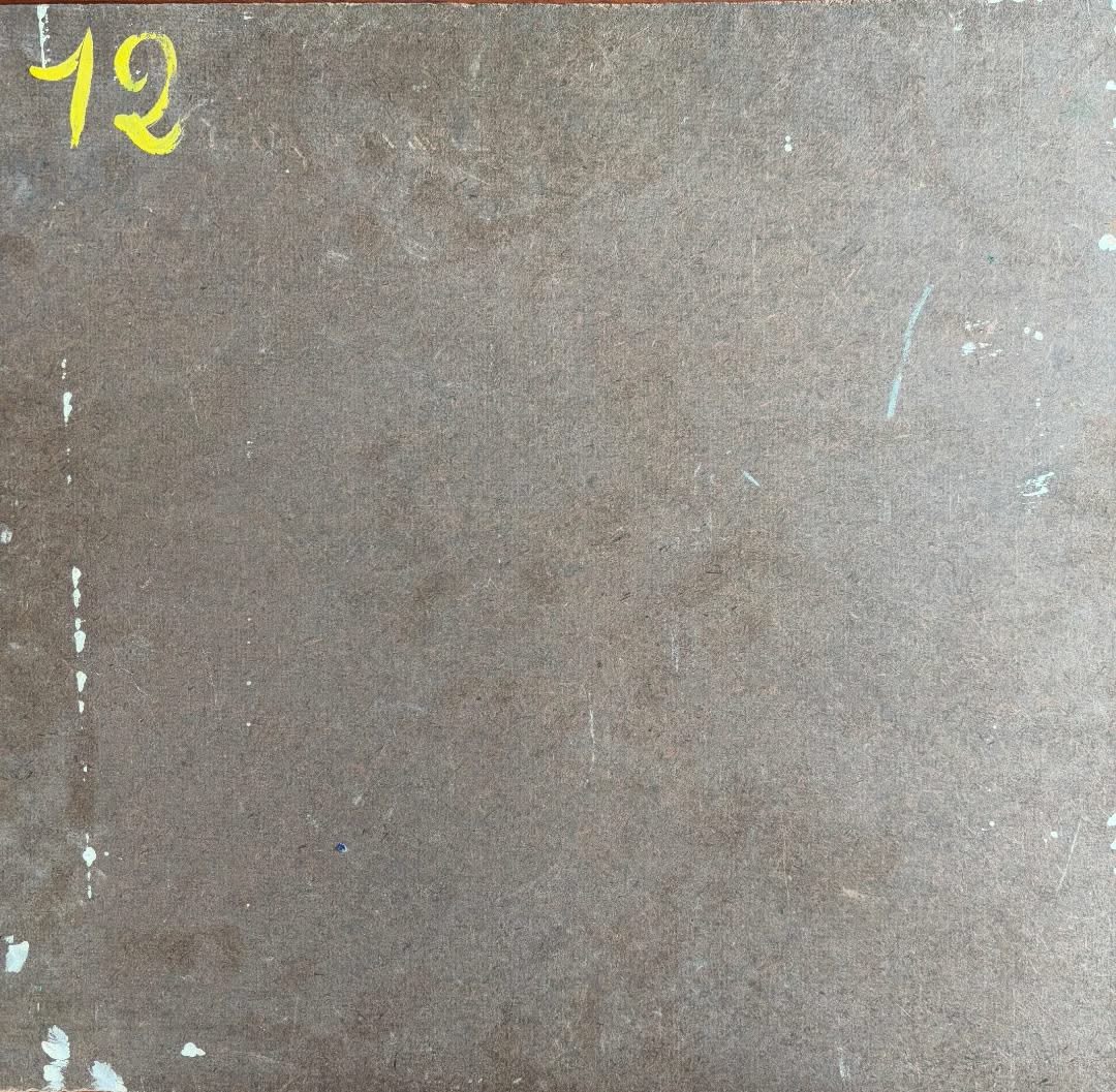 Wilmino Domond (1925-2006) 23,5"x23,75" Les moissonneurs 1967 Peinture à l'huile sur carton sans cadre #1PS