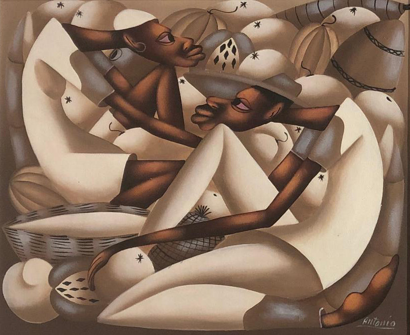 Antonio 20"x24" Comerciantes Óleo sobre lienzo Enmarcado #1FC