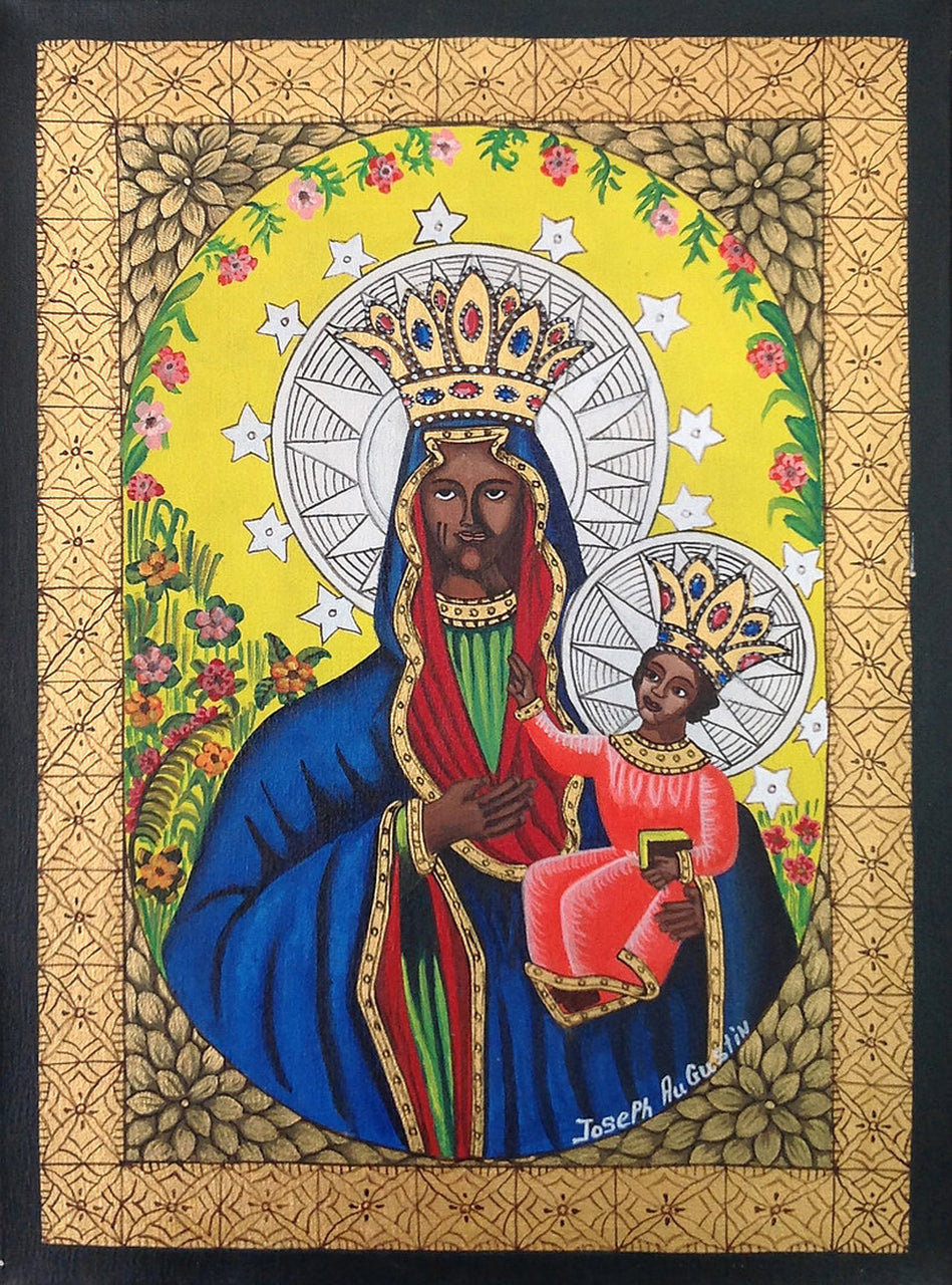 Joseph Augustin 16"x12" Madonna Óleo sobre Masonite #1319GN-HA