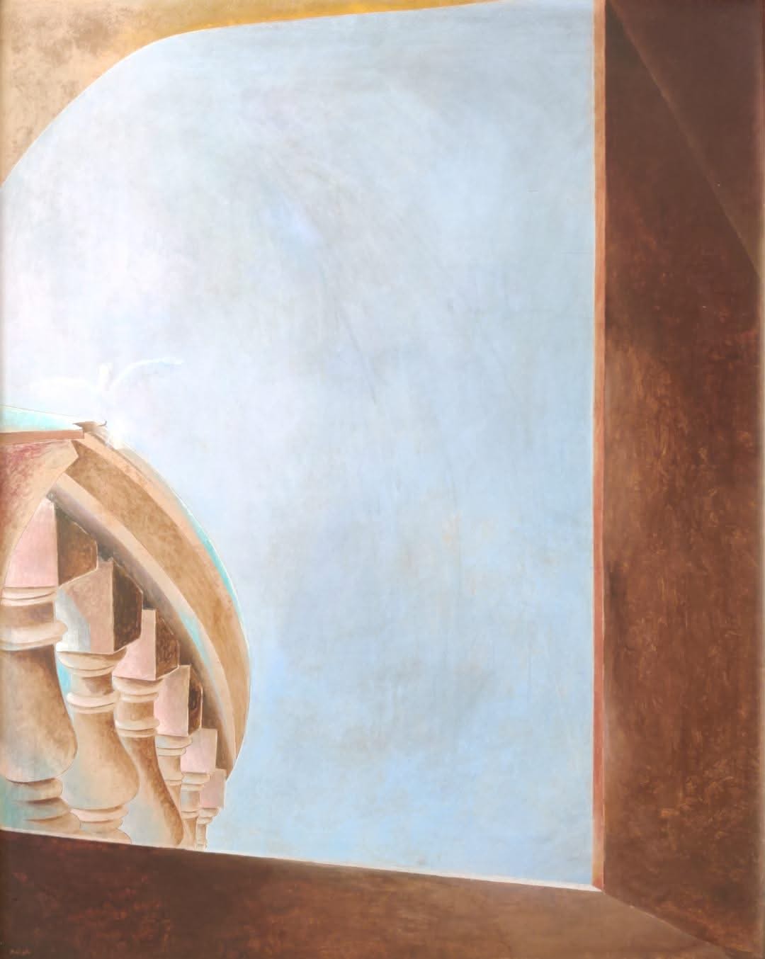 Ralph Chapoteau 30"x24" L'Escalier/ Les Escaliers Acrylique sur Masonite #1EB