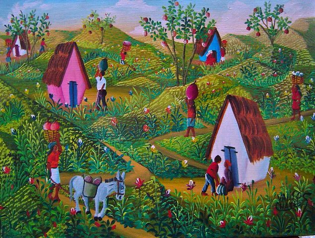 Valito Charles 12"x16" Escena rural óleo sobre lienzo #5-2-99MFN