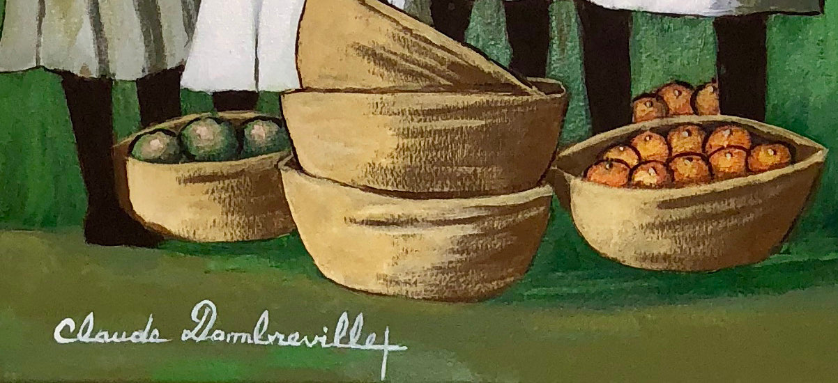 Claude Dambreville 20"x16" Daily Market 2018 Acrílico sobre lienzo #13MFN
