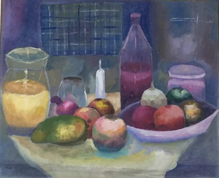 Dieudonné Cedor (1925-2010) 20"x24" Nature morte 1982 Huile sur toile #1EB