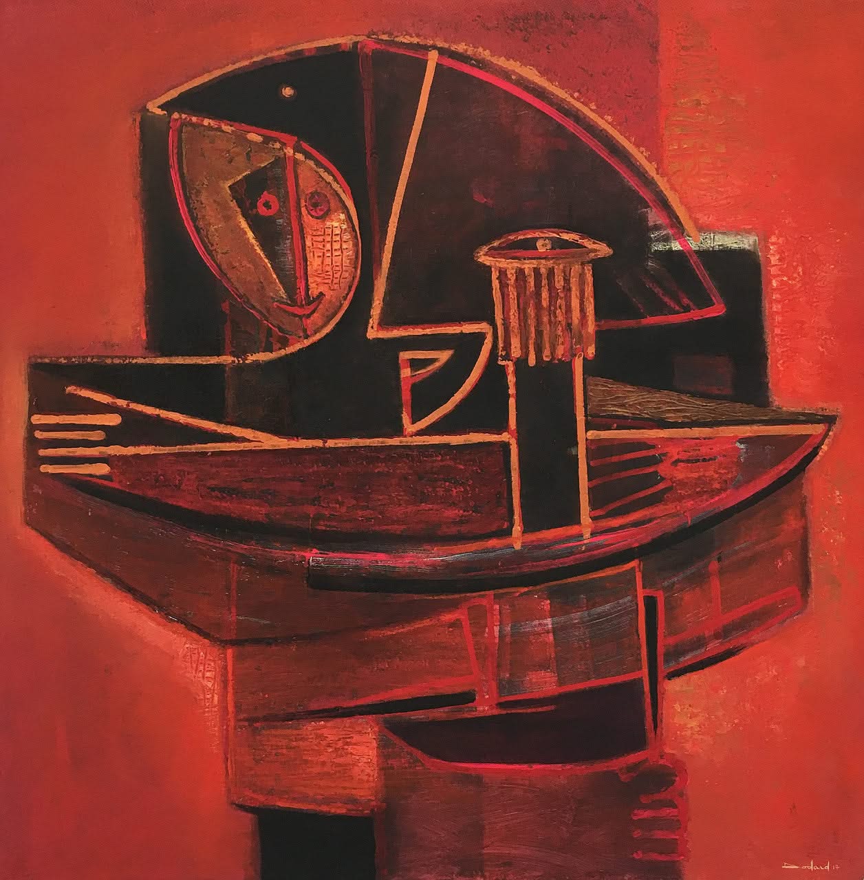 Philippe Dodard 48"x48" Sans titre 2017 Acrylique sur toile #1701GN-HA