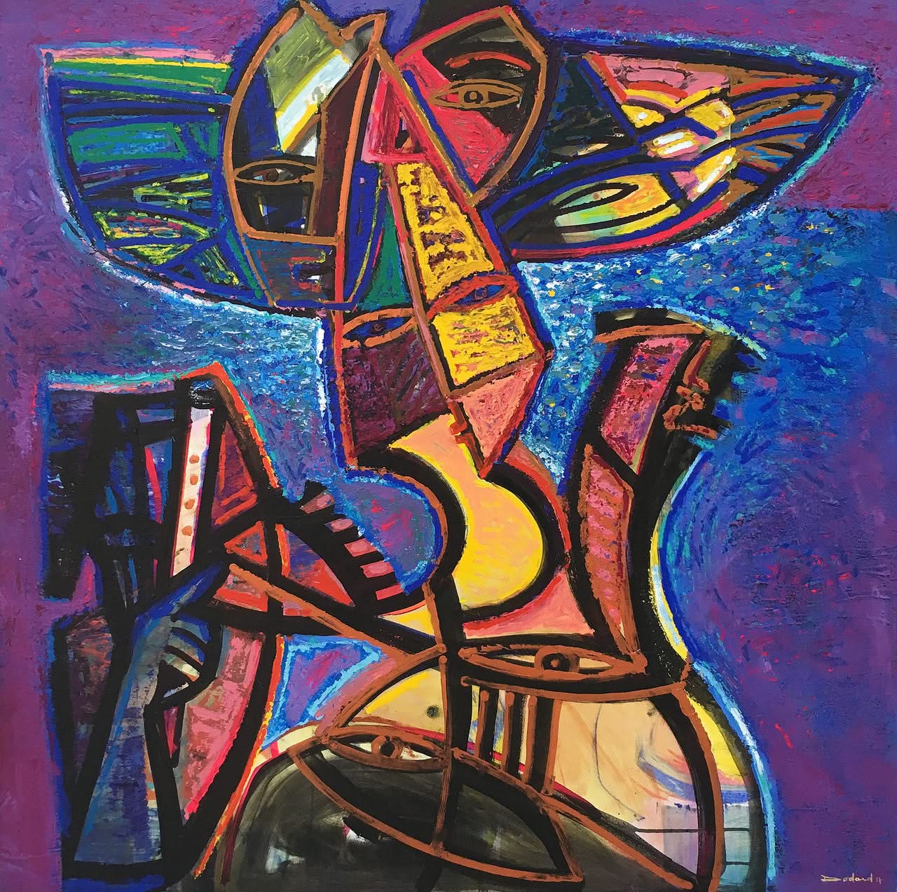 Philippe Dodard 48"x48" Sans titre 2014 Acrylique sur toile #1702GN-HA