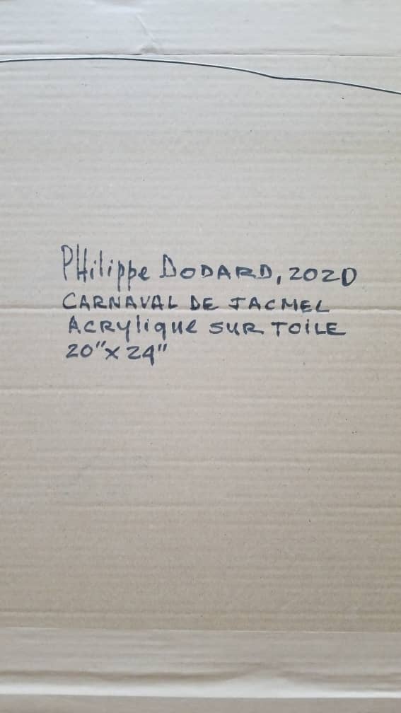 Philippe Dodard 20"x24" Carnaval de Jacmel/ Carnaval en Jacmel 2020 Acrílico sobre lienzo #1JN-HA