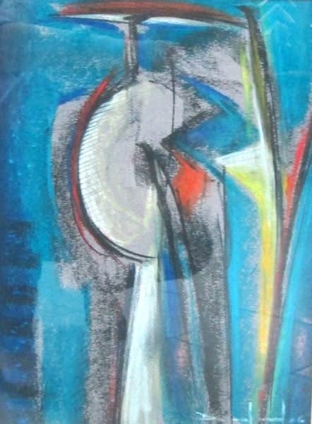 Philippe Dodard 12"x9" Acrylique sans titre sur papier #J8-HA