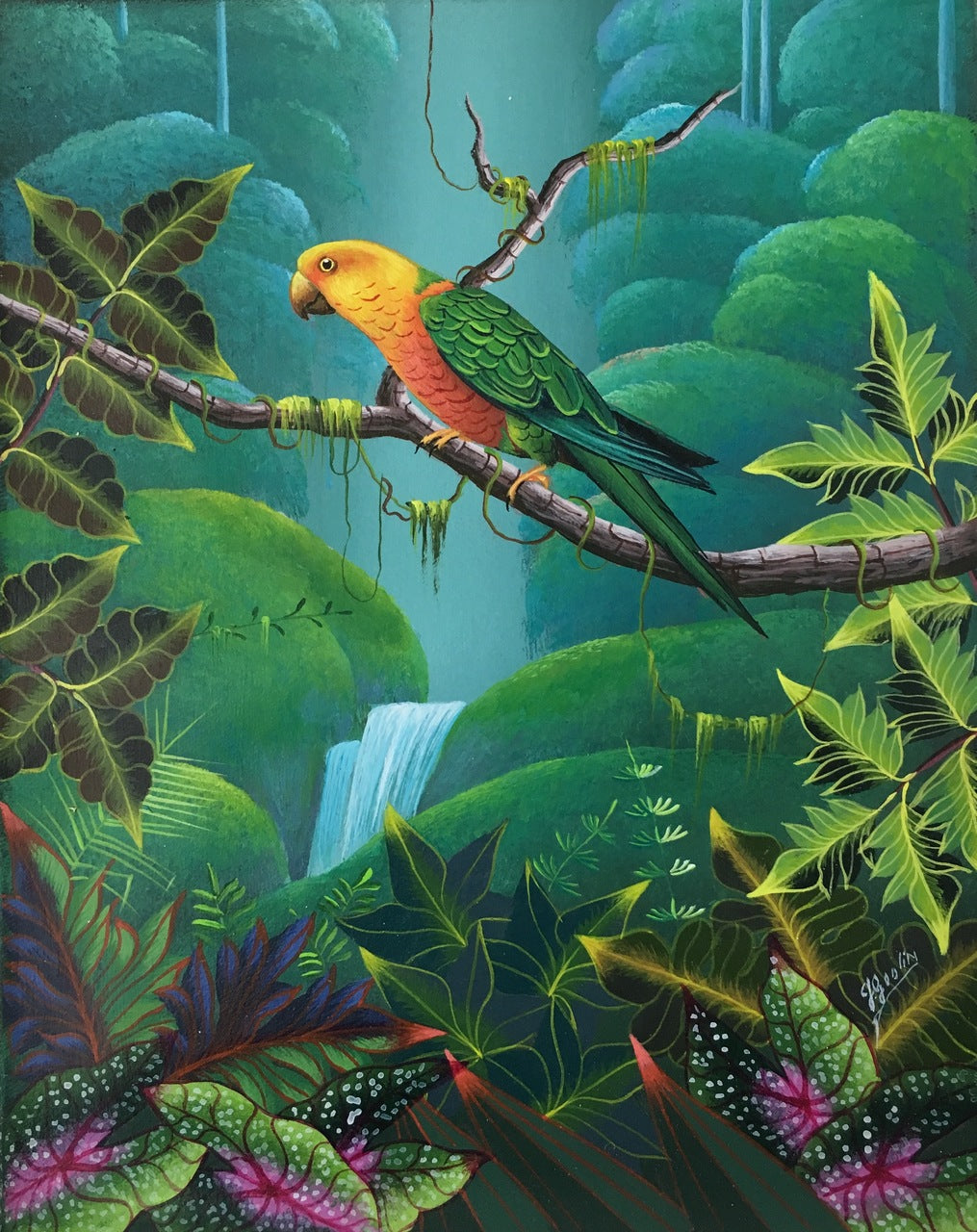 Jacques Geslin 10"x8" Paraíso Óleo sobre lienzo #1602GN-HA