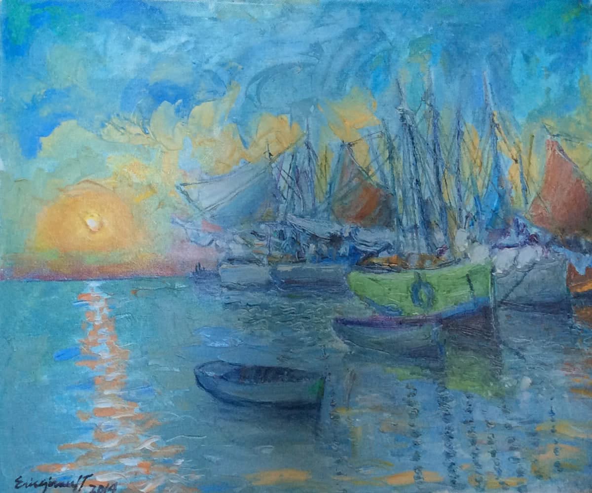 Eric Girault 24"x30" 2014 "Vevet Sunset Velvet" Huile sur toile #13EG
