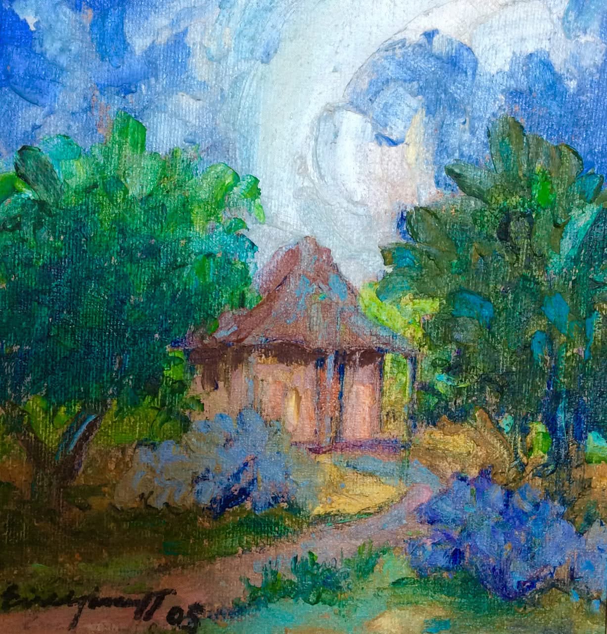 Eric Girault 7.75"x7.5" 2006 "Mon Repos" Oil on Board #21EG