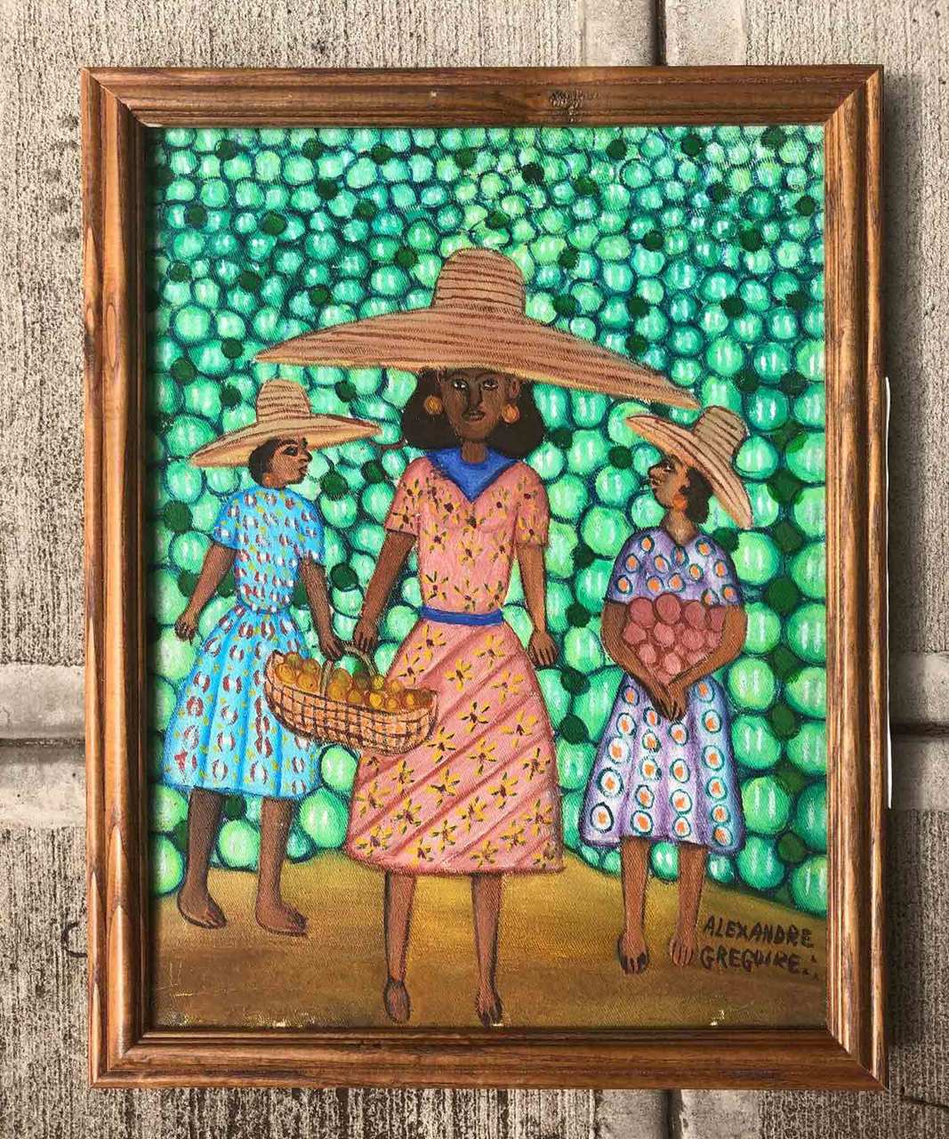 Alexandre Gregoire (1922-2001) 16"x12" Tres damas Óleo sobre lienzo #18-2-95MFN