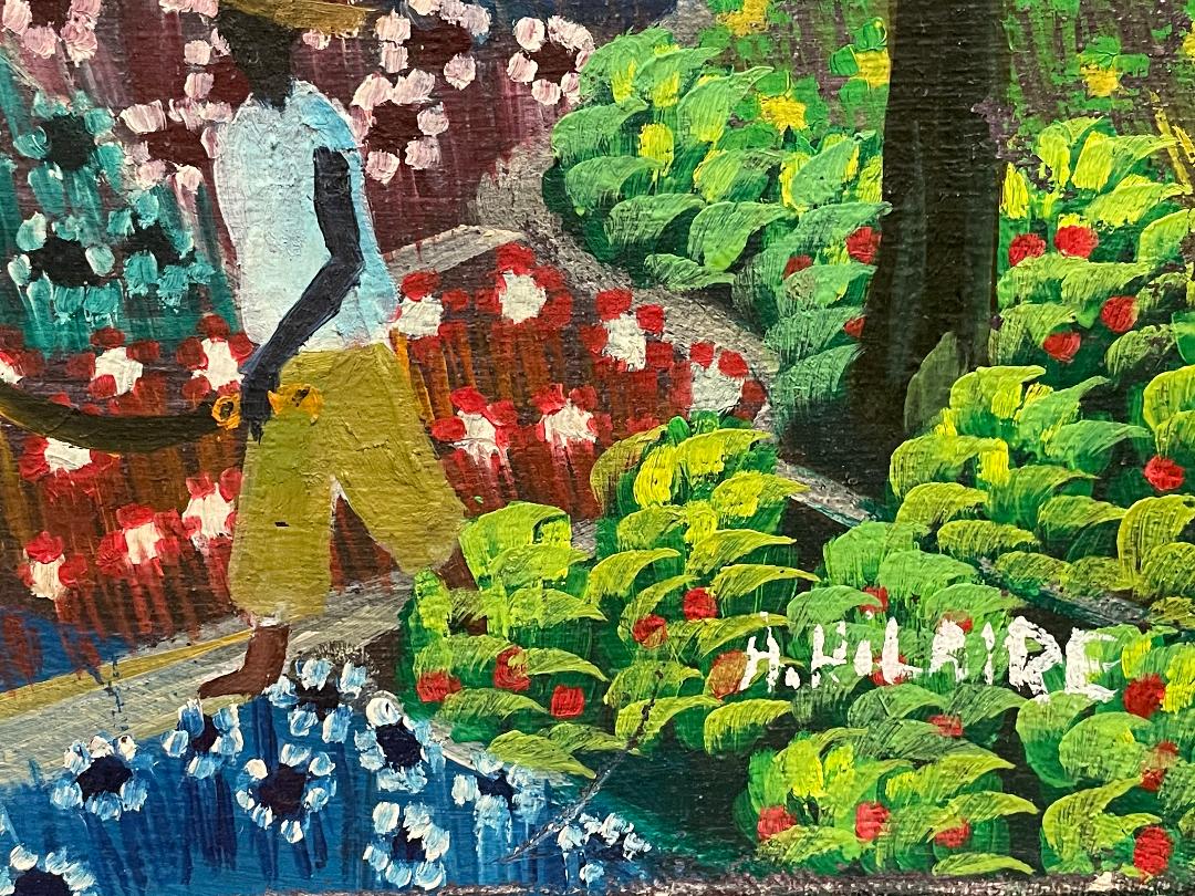 Hilaire, A. 10"x24" Fields c1980 Óleo sobre lienzo #2-1-96MFN