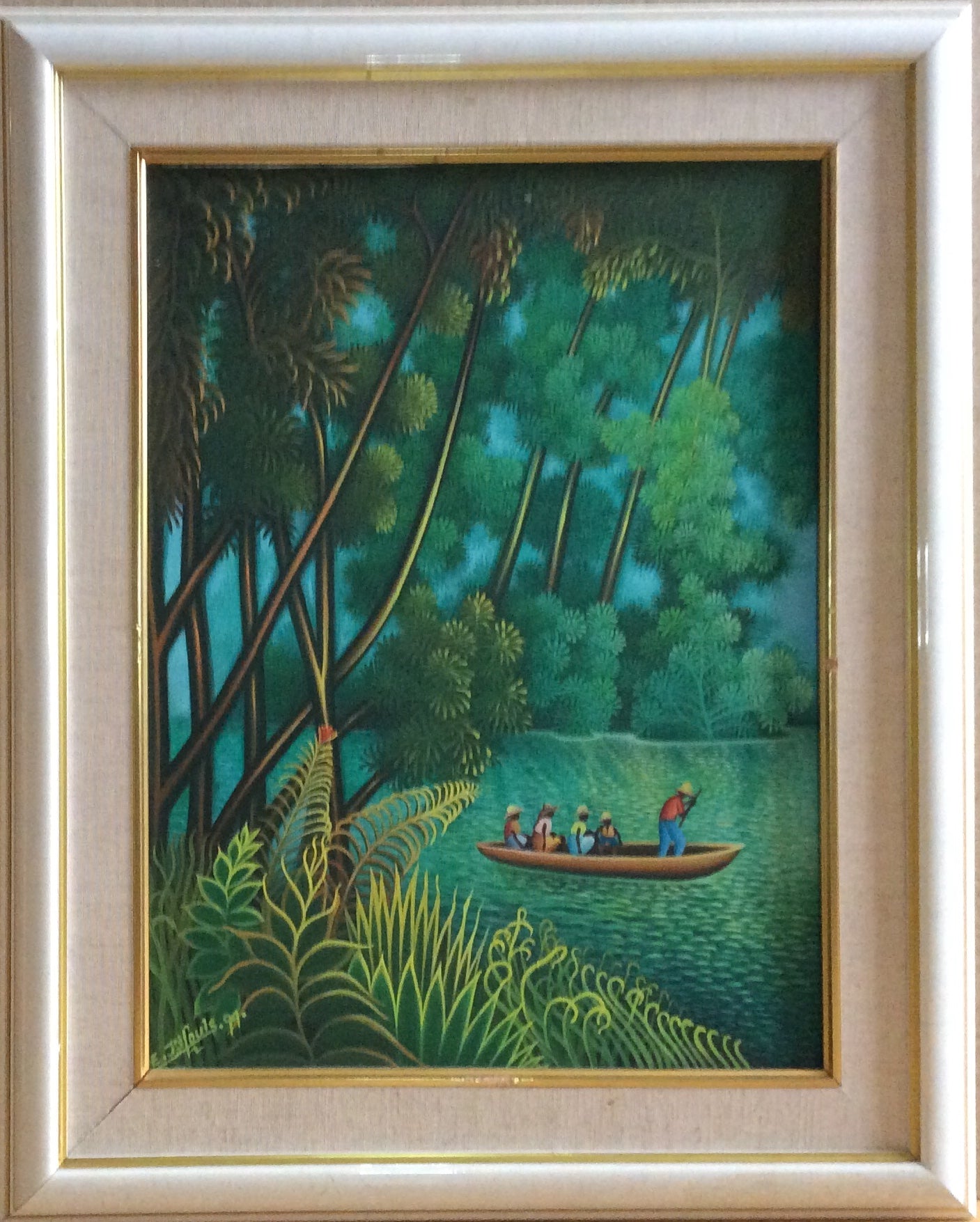 Eric Jean-Louis 16"x12" Junto al río Óleo sobre lienzo #3-2-95MFN