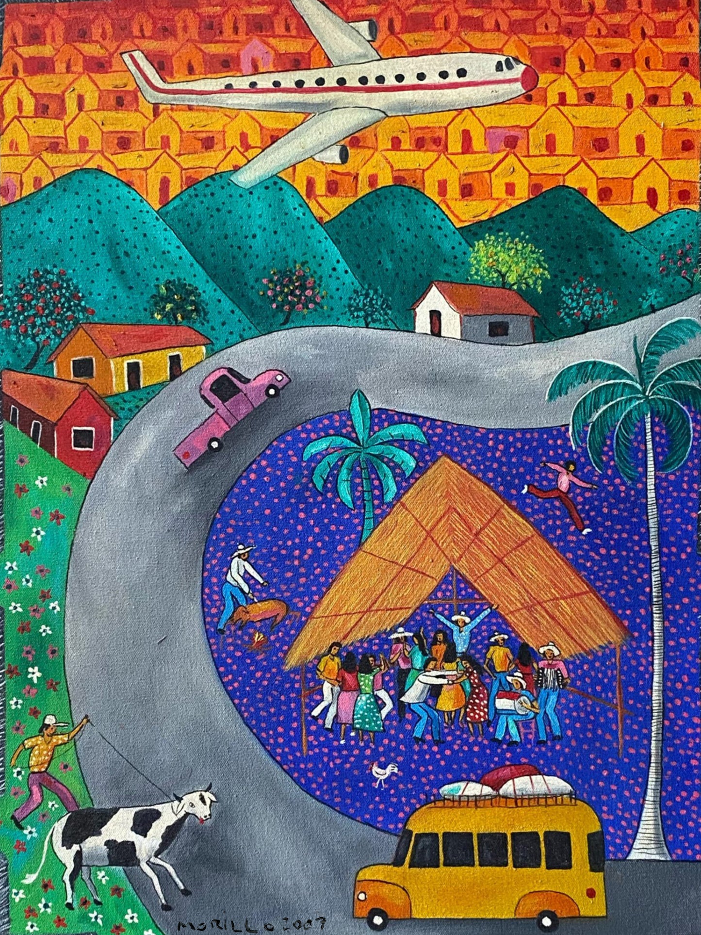 Jose Morillo 24"x20" El Viaje 2007 Acrílico sobre Lienzo #13JM-DR