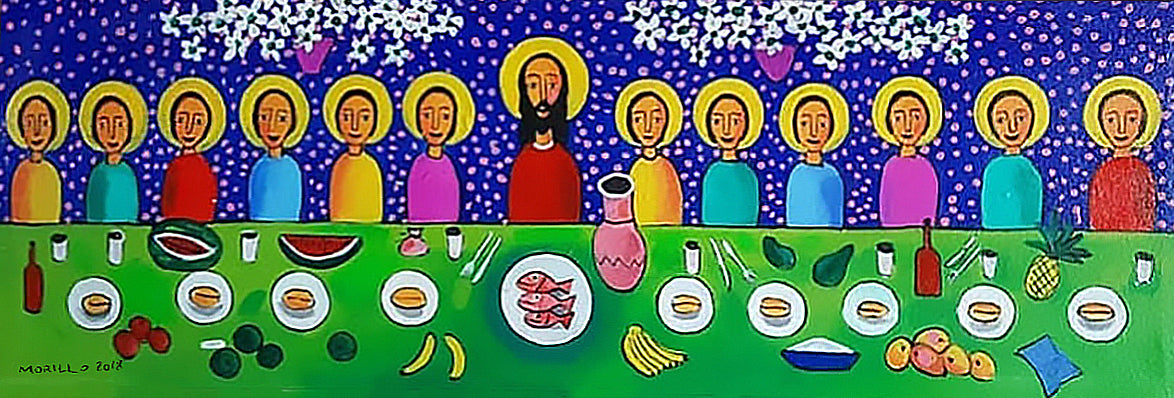 Jose Morillo 13"x30" La Última Cena 2018 Acrílico sobre Lienzo #16JM-DR