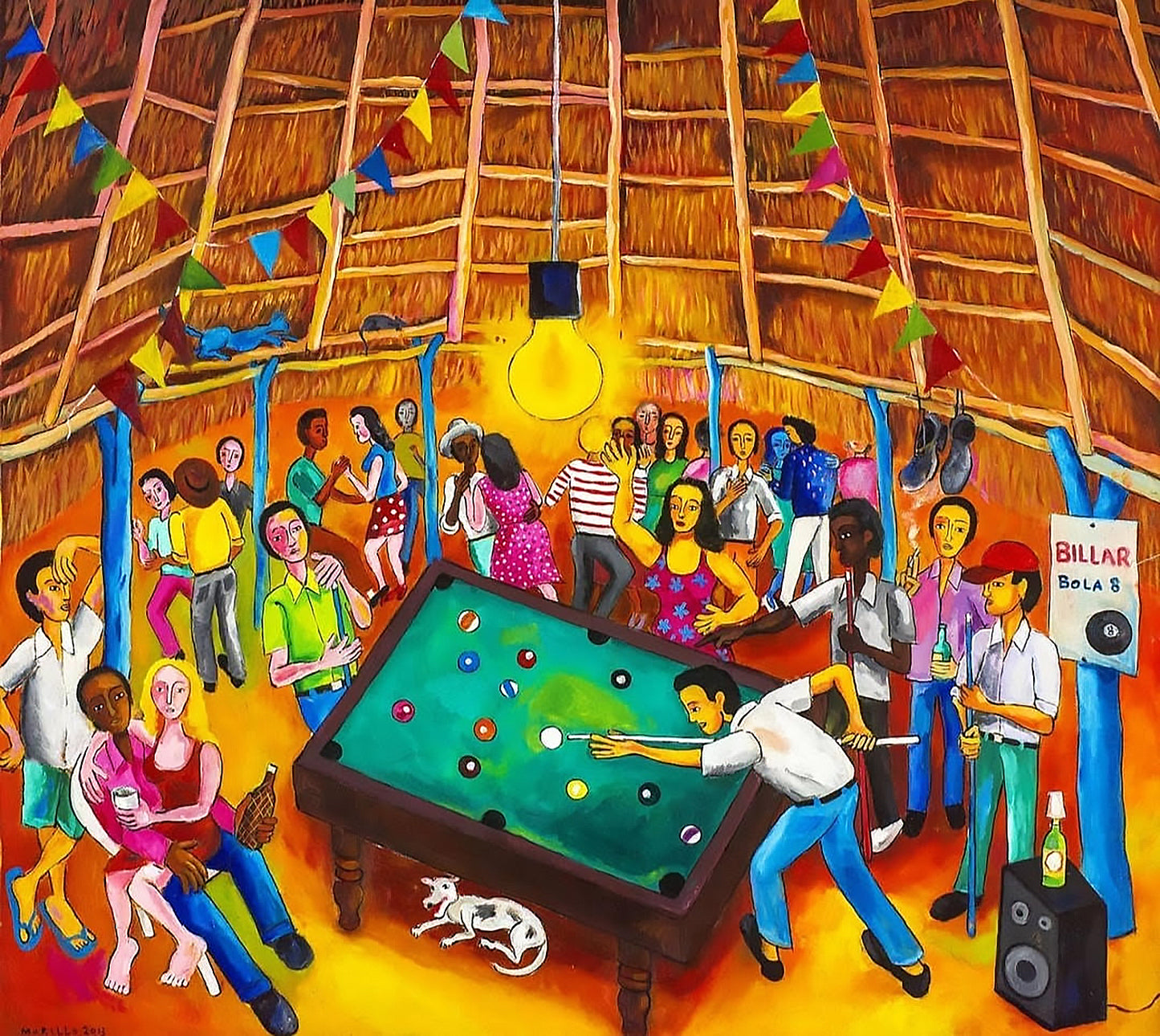 Jose Morillo 40"x50" Billar en Boca Chica 2013 Acrílico sobre Lienzo #2JM-DR