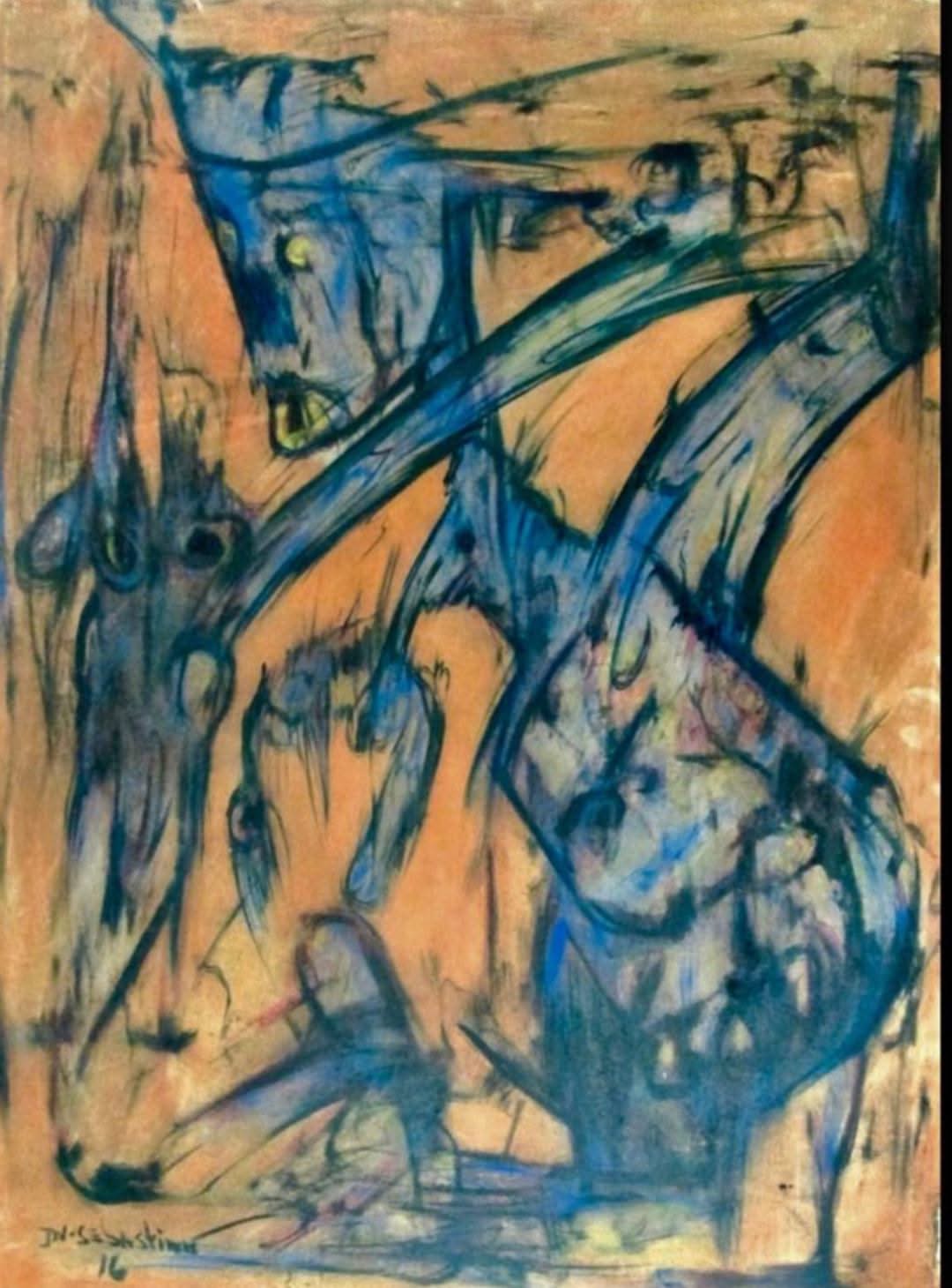 Sebastien Jean (1980- 2020) 40"x30" Untitled 2016 Acrylic on Canvas #2J-HA