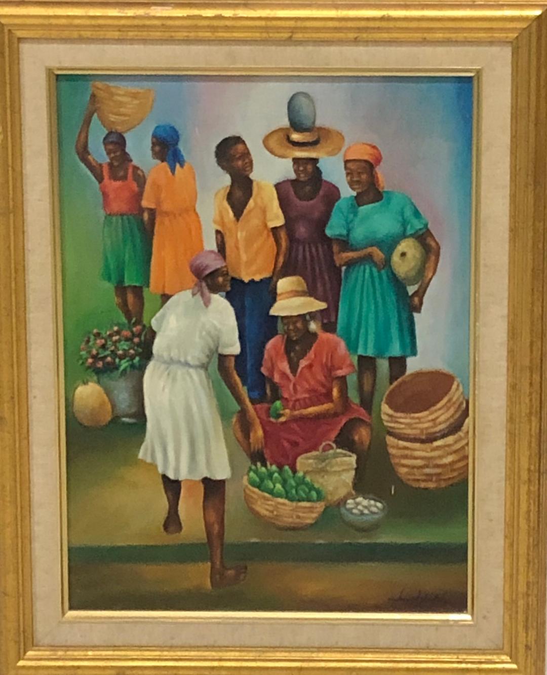 Fazal Joseph 16"x12" Comerciantes Óleo sobre lienzo Enmarcado #1FC