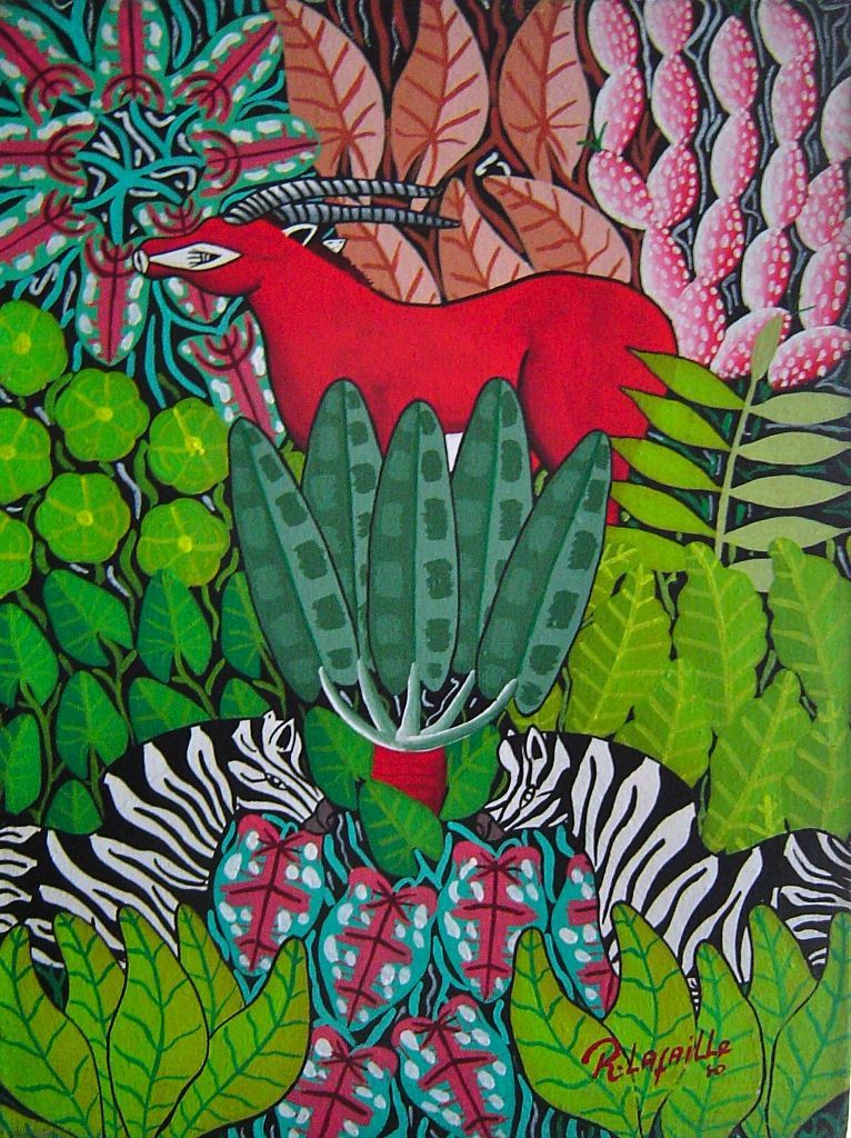 Raymond Lafaille 16"x12" Selva Óleo sobre lienzo #2-2-95MFN