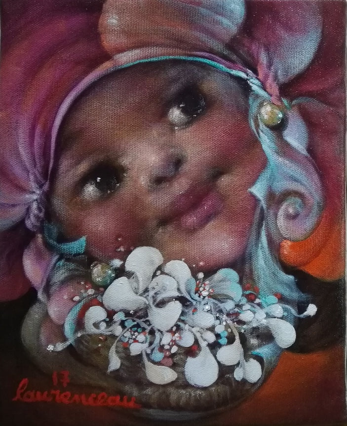 Lyonel Laurenceau 10"x8" Offrande II Flores 2017 Acrílico sobre lienzo #6MFN