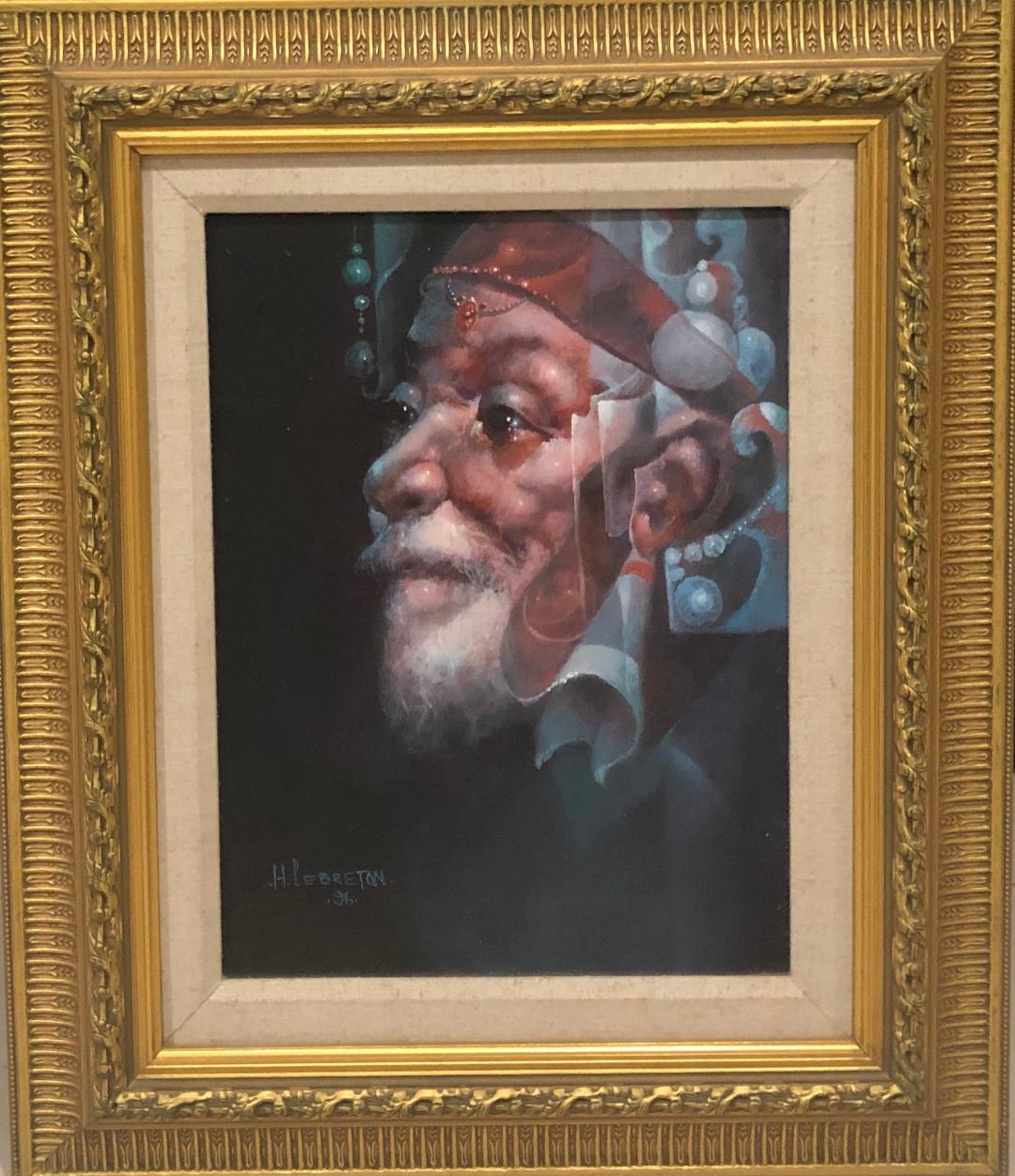 Hervé Lebreton 16"x12" L'Interrogation 1996 Acrílico sobre lienzo Enmarcado #3FC