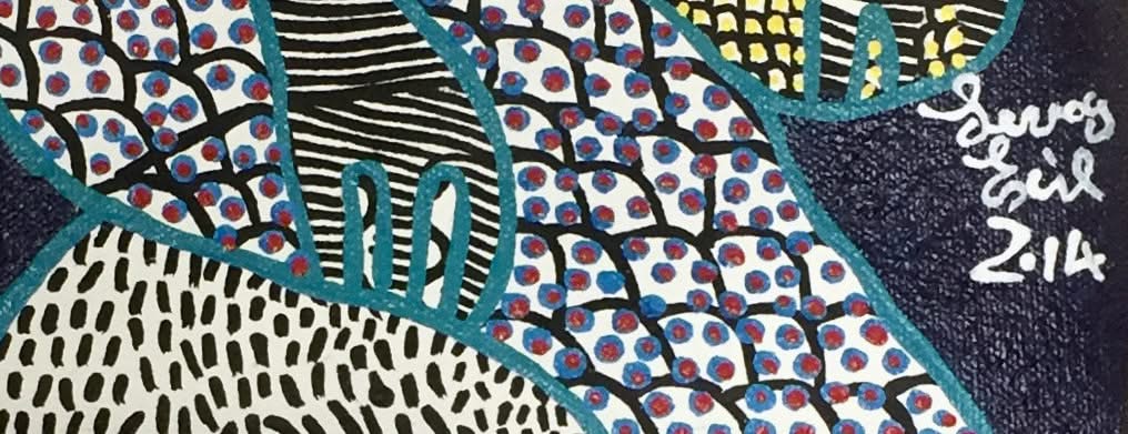 Levoy Exil 10"x8 » Deux esprits caressants 2014 Acrylique sur toile #2MFN