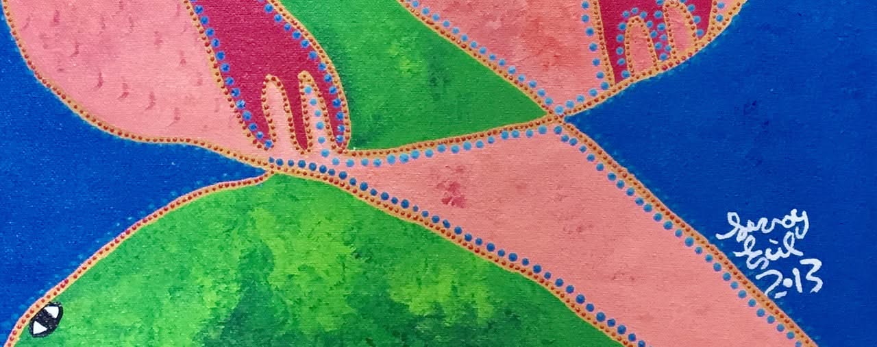 Levoy Exil 24"x16" Esprits et serpents 2013 Acrylique sur toile #6MFN