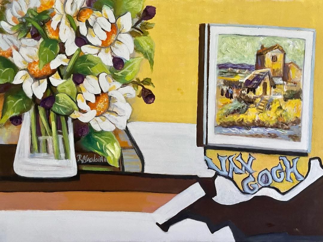 Rolande Magloire 30"x40 » Pensée à Van Gogh 2022 Huile sur toile Peinture #8RM