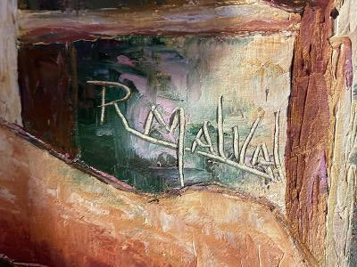 Raymond Malval 24"x36" La Siesta c1965 Óleo sobre lienzo #1LS-NY
