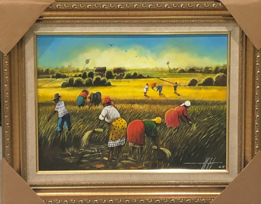 Simeon Michel 12"x16" En los campos 2005 Óleo sobre lienzo #2FC