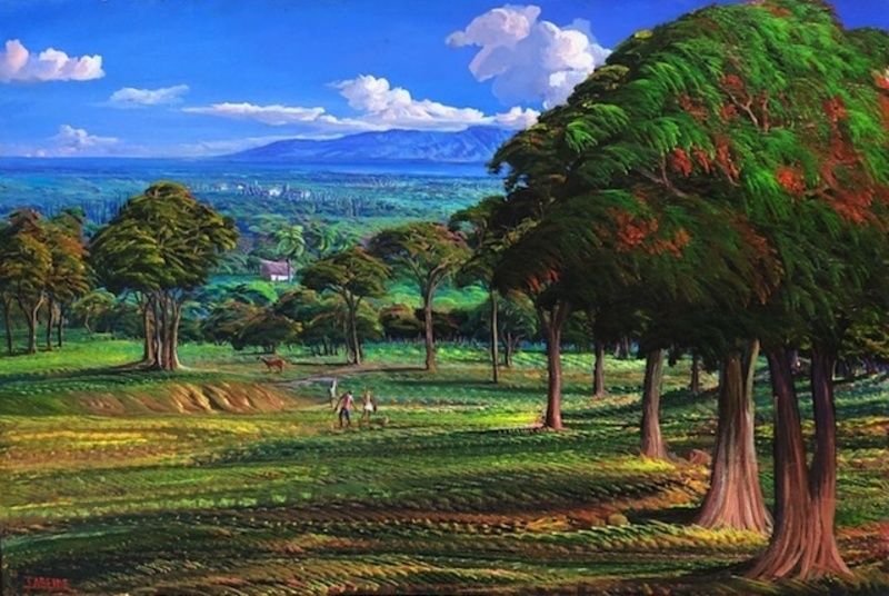 Jean Adrien Seide 24"x36" Árboles Acrílico sobre Lienzo #J78-HA